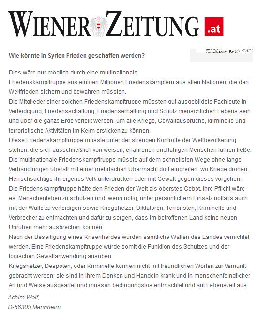 9.9.2013, Wiener Zeitung